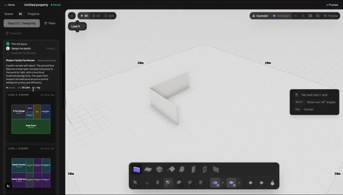 3D AI Property — Opening state