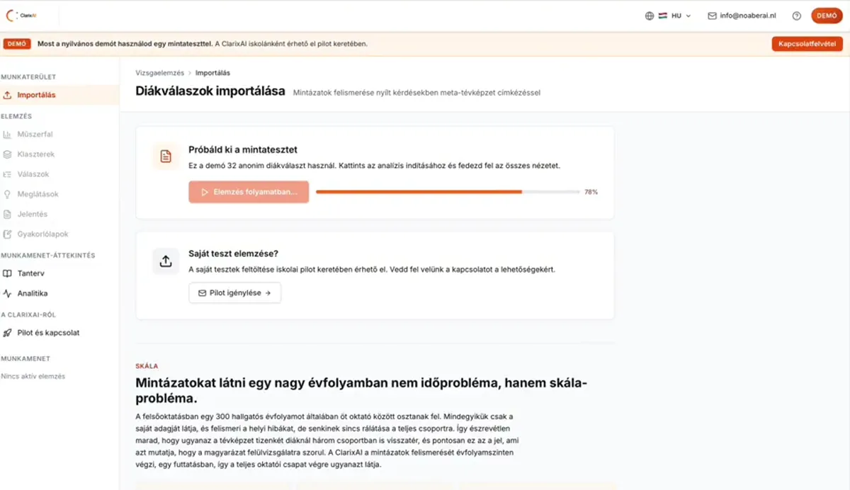 ClarixAI — Használat közben