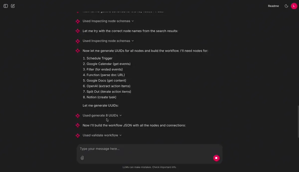 n8n AI Workflow Generator — Nyitóképernyő