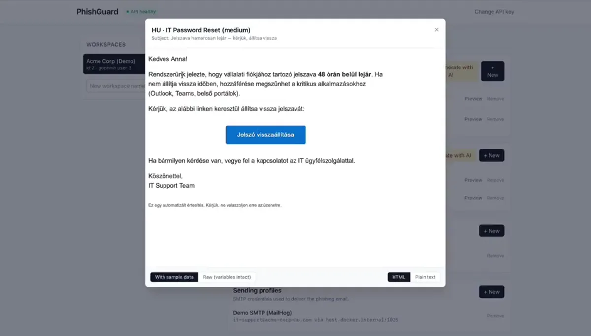 PhisGuard — Nyitóképernyő
